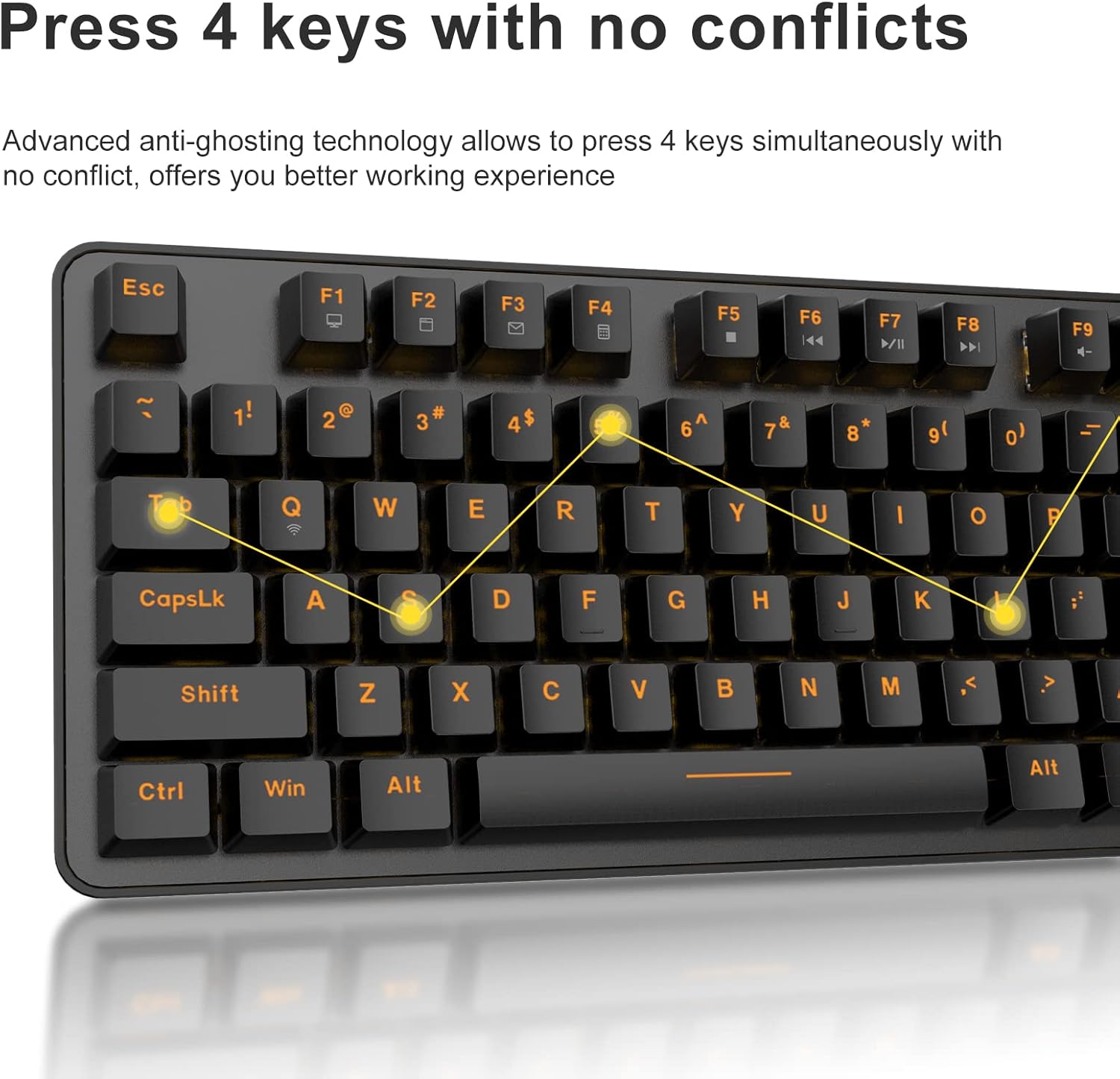 Close-up of DAREU Red Switches on the keyboard