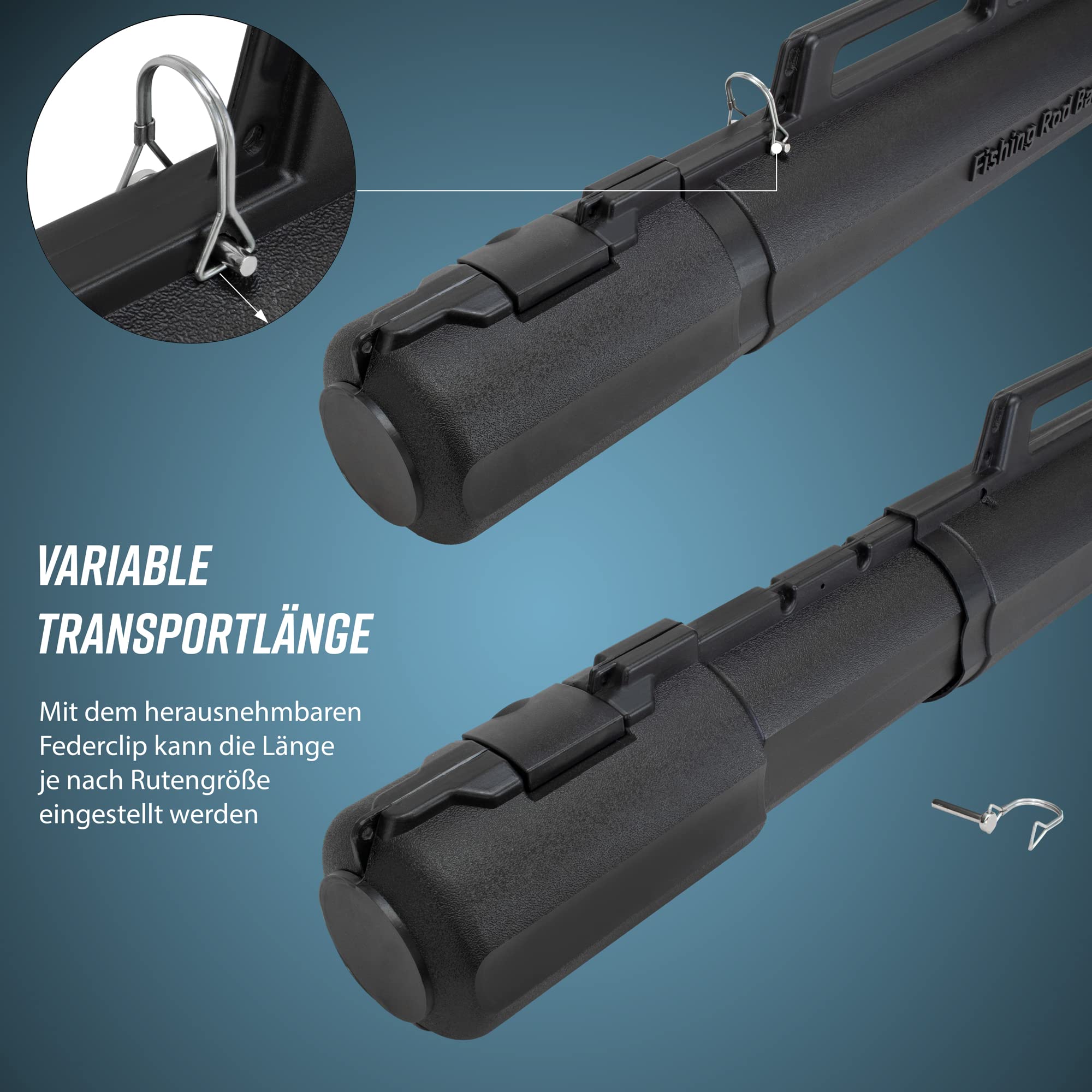 Rutentransportrohr Ausziehbar 160-220cm Schwarz Ø 15cm | Abschließbar, Schlagfester Kunststoff, Hardcase, Für Flugreisen & PKW