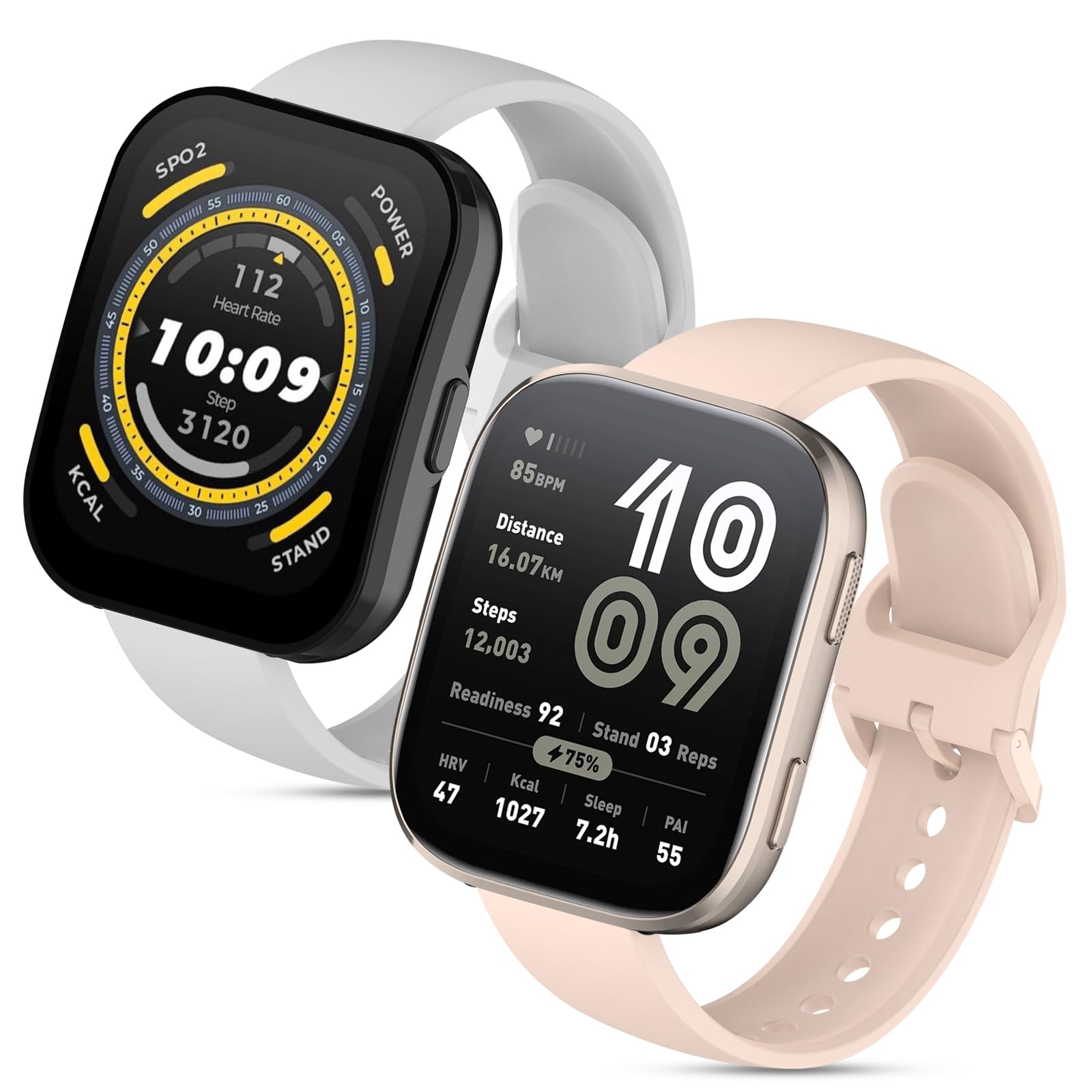 2 Piezas Correas Deportiva Compatibles con Amazfit Bip 6/Bip 5 Pulsera, Correas de Silicona Suave Coloridas Adecuadas para Amazfit Bip 5 / Bip 6 Correa