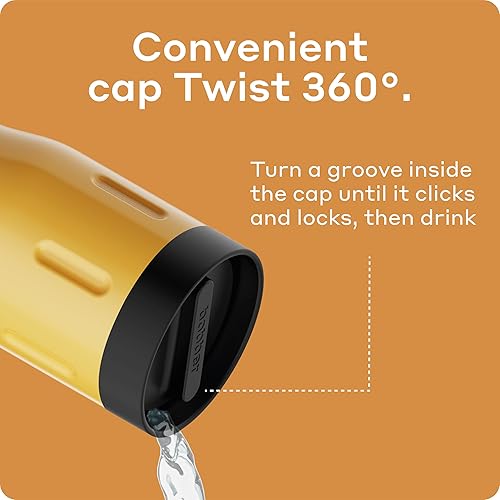 Miniatura 4 de Taza de café portátil de viaje de acero inoxidable con aislamiento al vacío de 16 onzas con tapa bloqueada 100% a prueba de fugas (tónico jengibre)