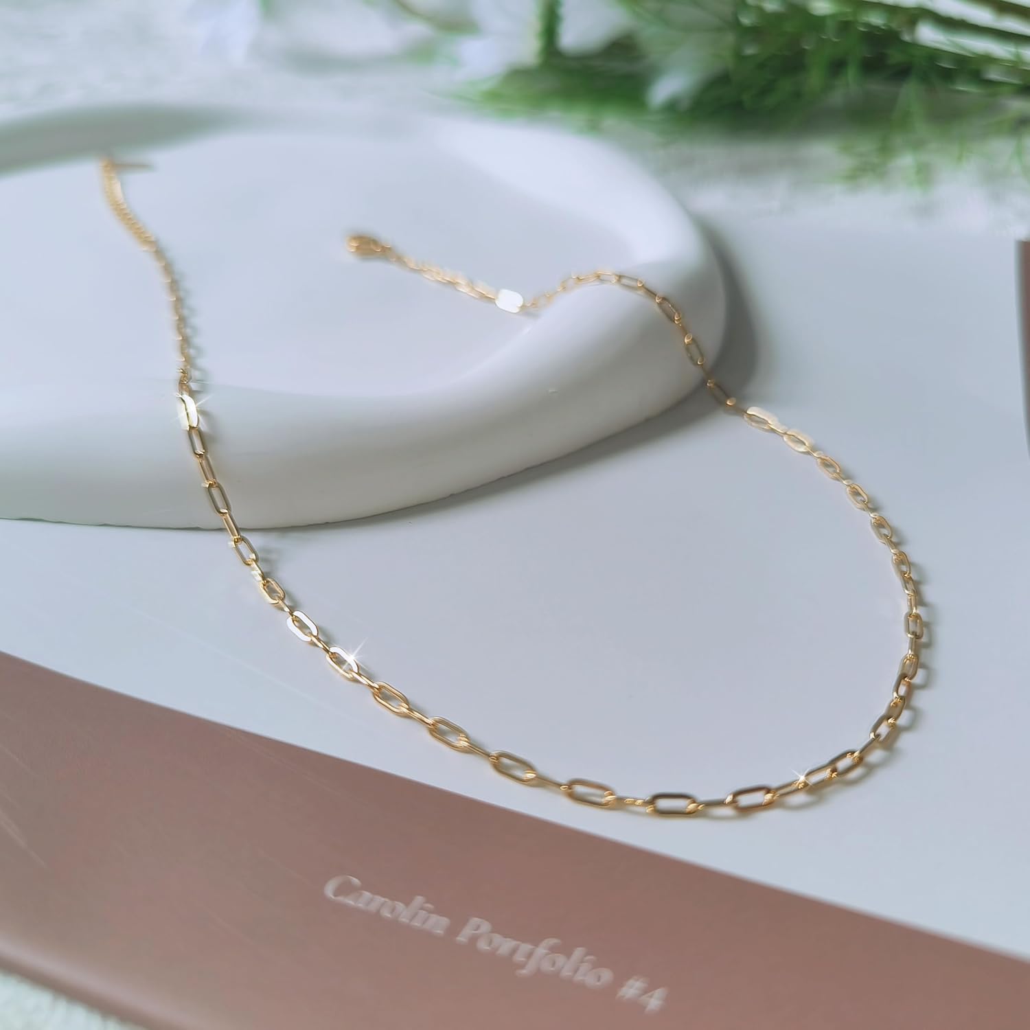 Gold Necklace for Women - 14K Gold Plated Thin Chain Necklace Dainty Necklace Simple Choker Necklaces Minimalist Trendy Jewelry for Women - Image 5