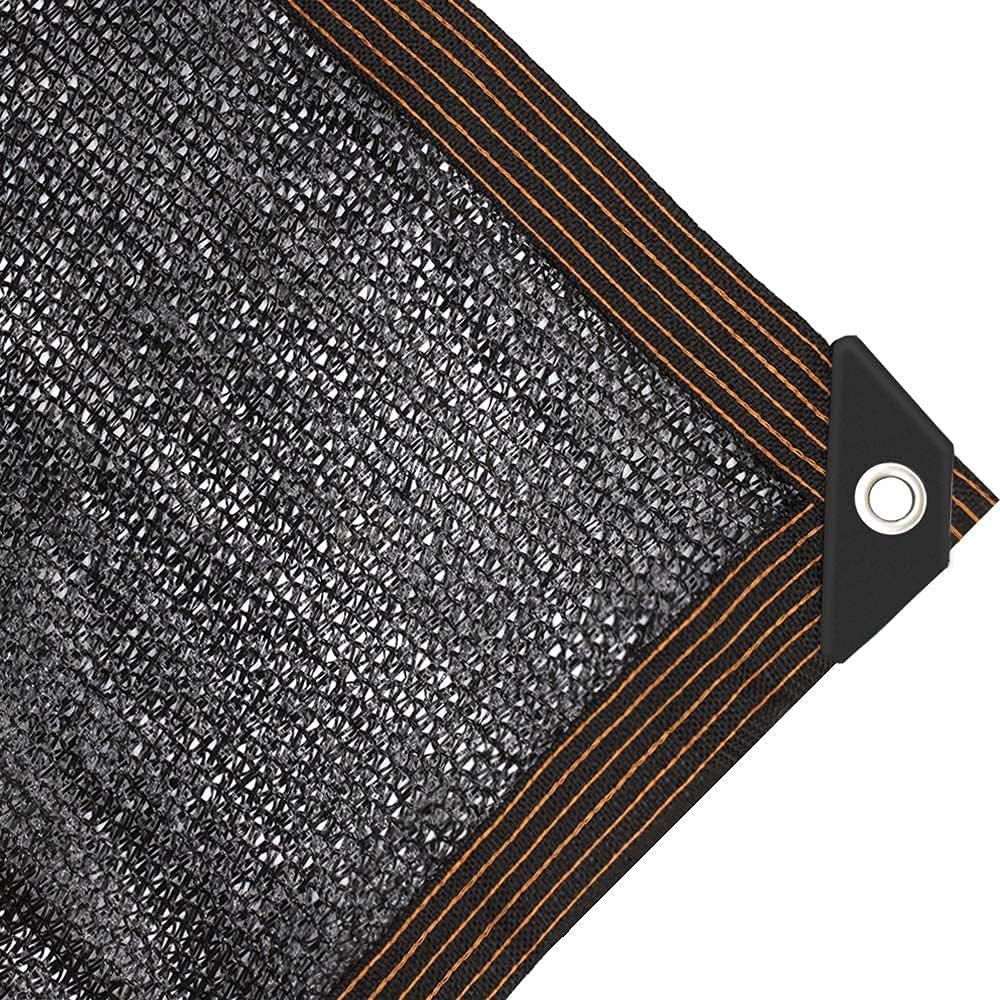 JIWINNER65%-75% Black 10'x20' Sunblock Shade Cloth aped Edge with Grommets,For Garden Flower Plant,Greenhouse, Barn or Kennel