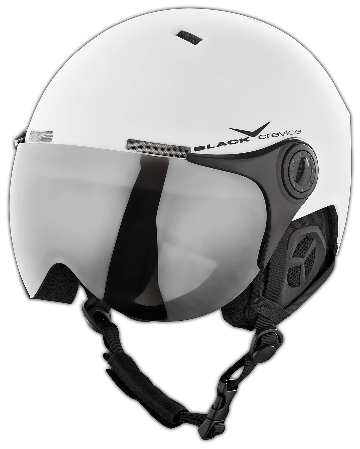 Black Crevice Ski Helmet Matt White/Black Size:54-57