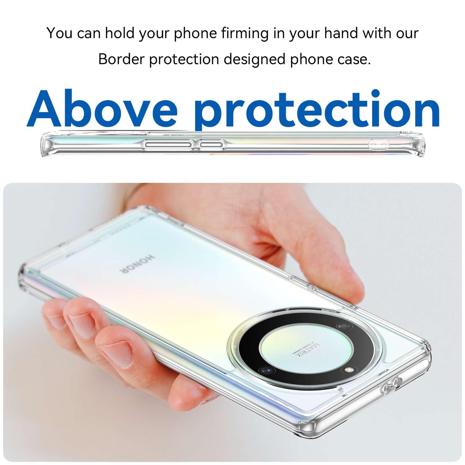 Custodia e cover per Honor Magic5 Lite,Pulsante di pressione flessibile, caso trasparente, anti-impronta digitale, 360 ° protezione completa,Case Cover compatibile con Honor Magic5 Lite
