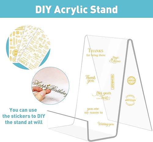 Miniatura 7 de trophable 6 Pack Acrylic Book Stand Thickened Clear Book Display Easel Holder for Displaying Tablets Newspaper Magazines Notebooks Textbooks CDs