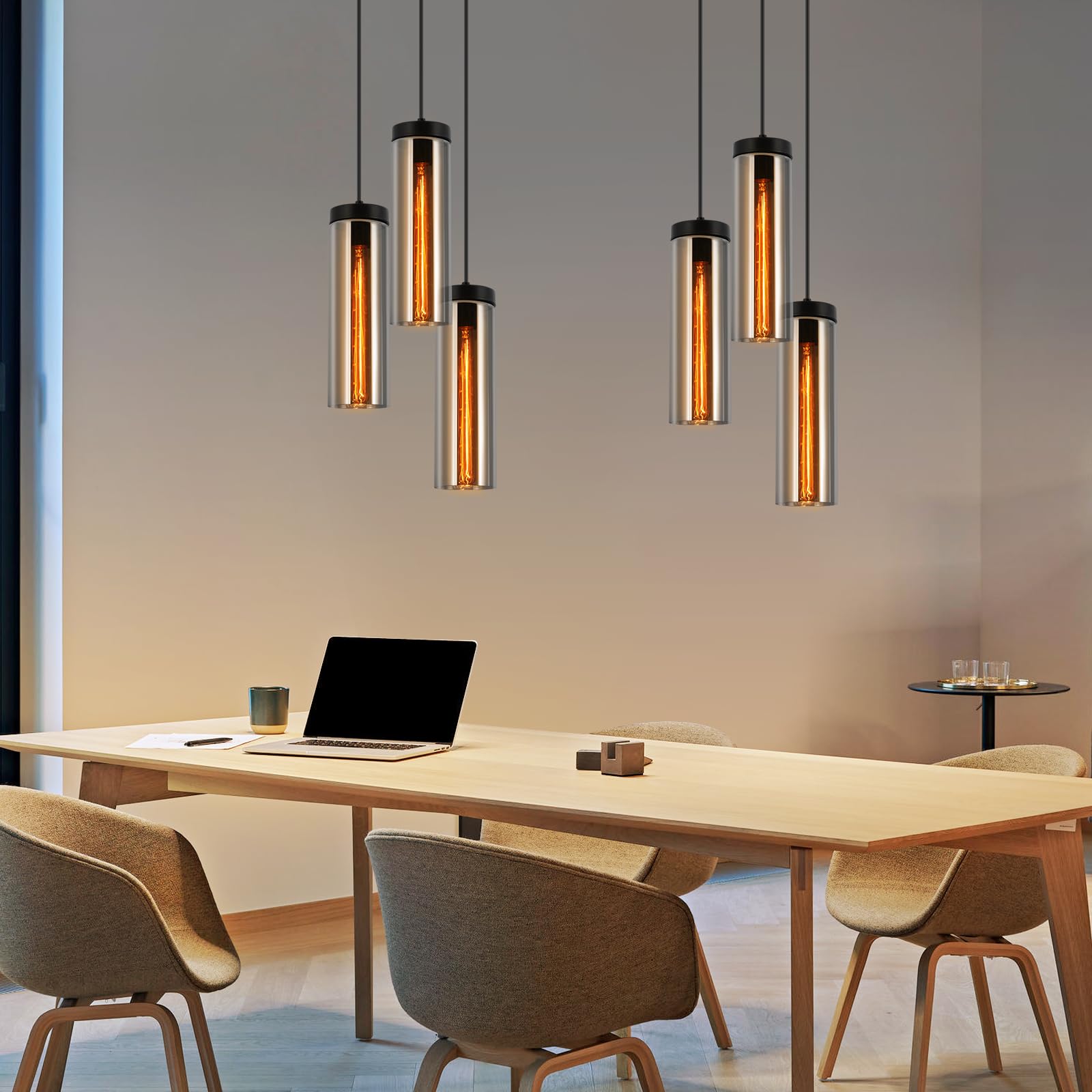 CBJKTX Hängelampe Vintage Hängeleuchte Esstisch-Pendelleuchte 3 Flammig | Glas Esstischlampe Industrial E27 Esszimmerlampe Höhenverstellbar Pendellampe Hängend für Küche Wohnzimmer ohne Leuchtmittel