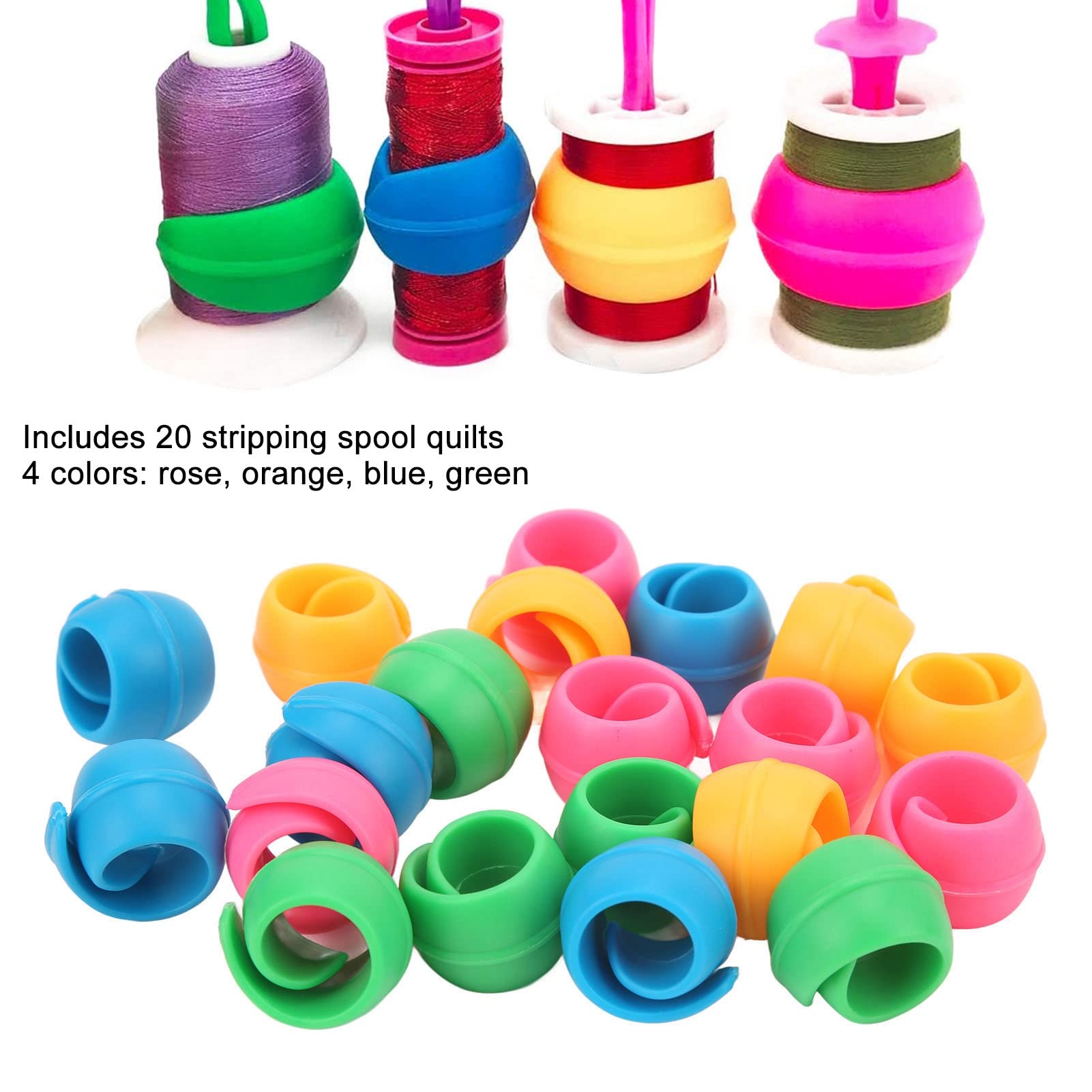 Clips De Fixation Pour Bobines De Fil – 20 Pièces En Silicone – 4 Couleurs – Organisez Vos Fils De Couture, Broderie Et Croix