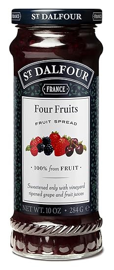 Four Fruits Fruit Spread 284 g | No Added Sugar | 100% from Fruit | No Added Preservatives, Colours, Flavors or Sweeteners | No Corn Syrup | Traditional French Recipe