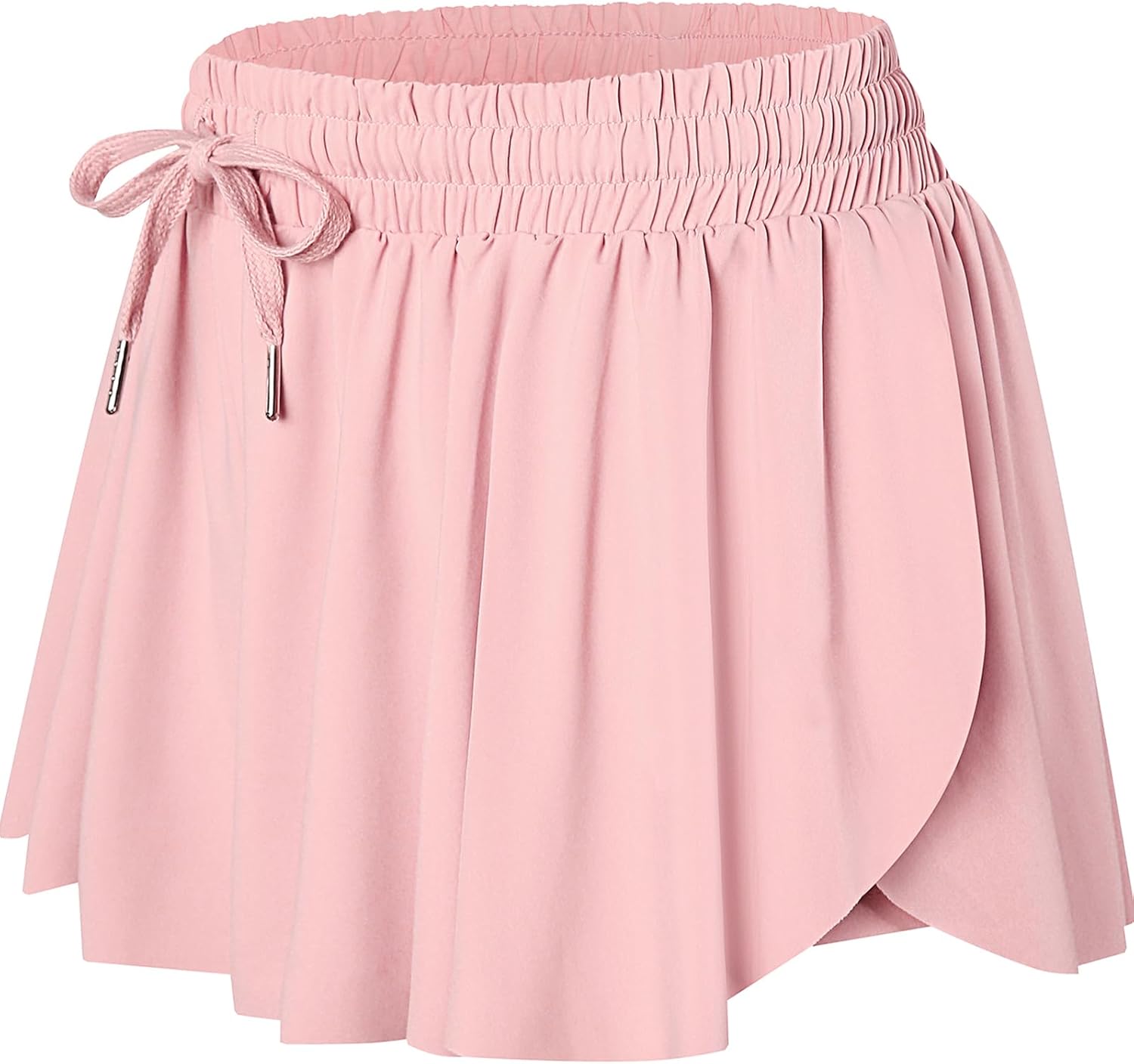 Wsirmet Flowy Shorts for Women Butterfly Shorts 2 in 1 Athletic Workout Gym Biker Running Shorts with Pockets