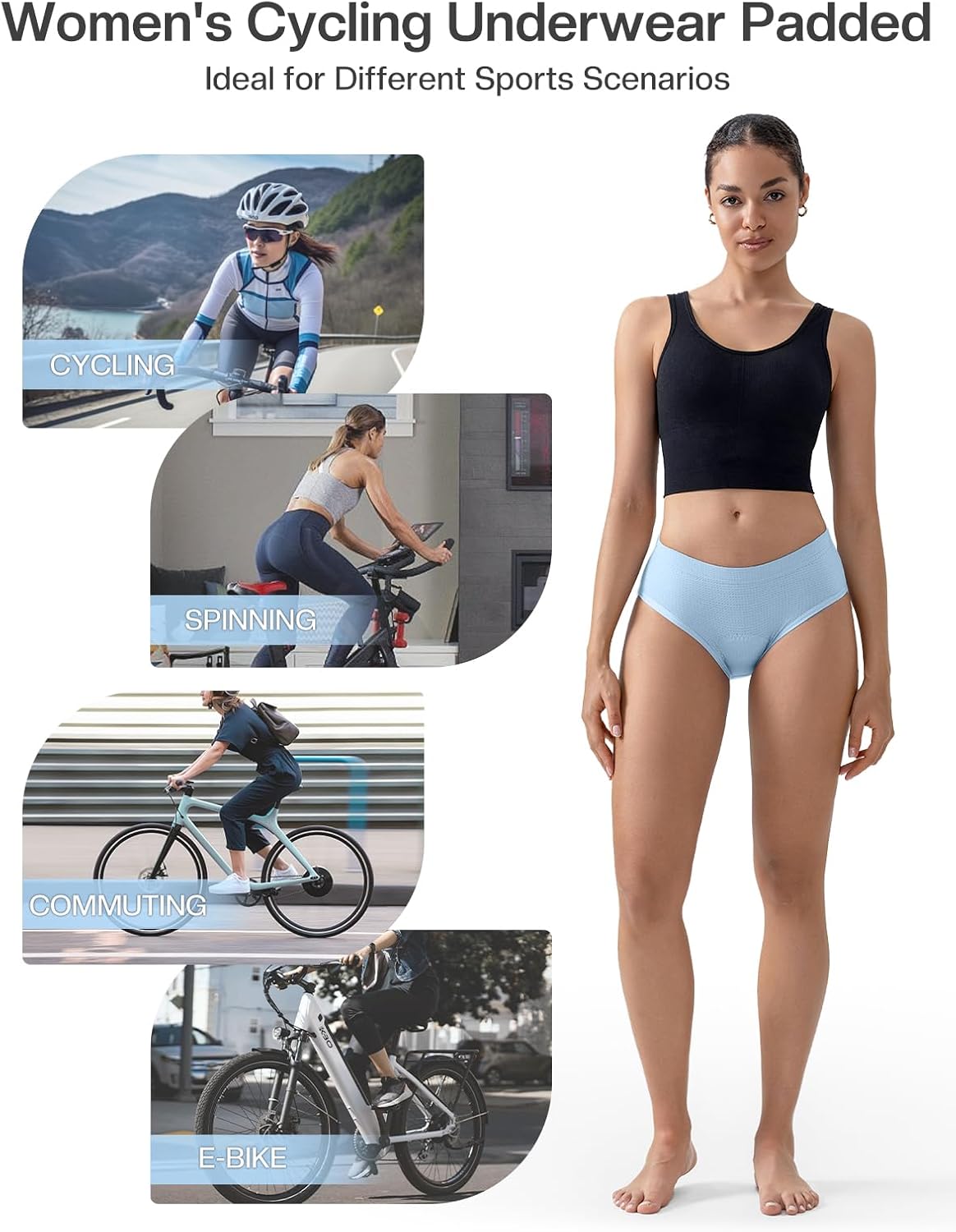 4D Padded Bike Underwear Women Cycling Shorts With Padding Biking Bicycle Briefs - Image 5