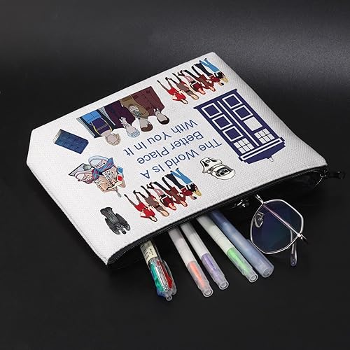 Miniatura 4 de Bolsa de cosméticos Dr Who para programas de televisión, bolsa de maquillaje inspirada en la película, el mundo es un lugar mejor, Beige