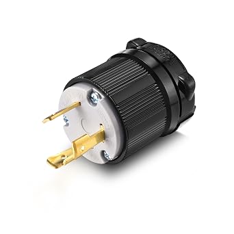 UL Listed NEMA L6-30P Plug Connector Male,30A 30 Amp,AC 250V 250 Volt,2 Pole-3 Wire,Grouding,Twist Locking,Black Gray,Copper Pins