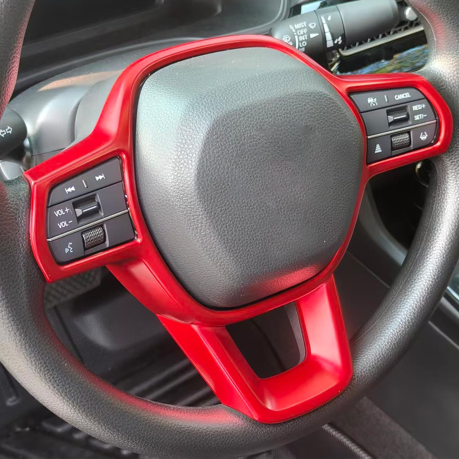 Steering Wheel Cover Trims for Honda Civic 2022-2026, for CRV CR-V Accord 2023 2024 2025 2026 Accessories Car Sporty Interior Decal (Red)