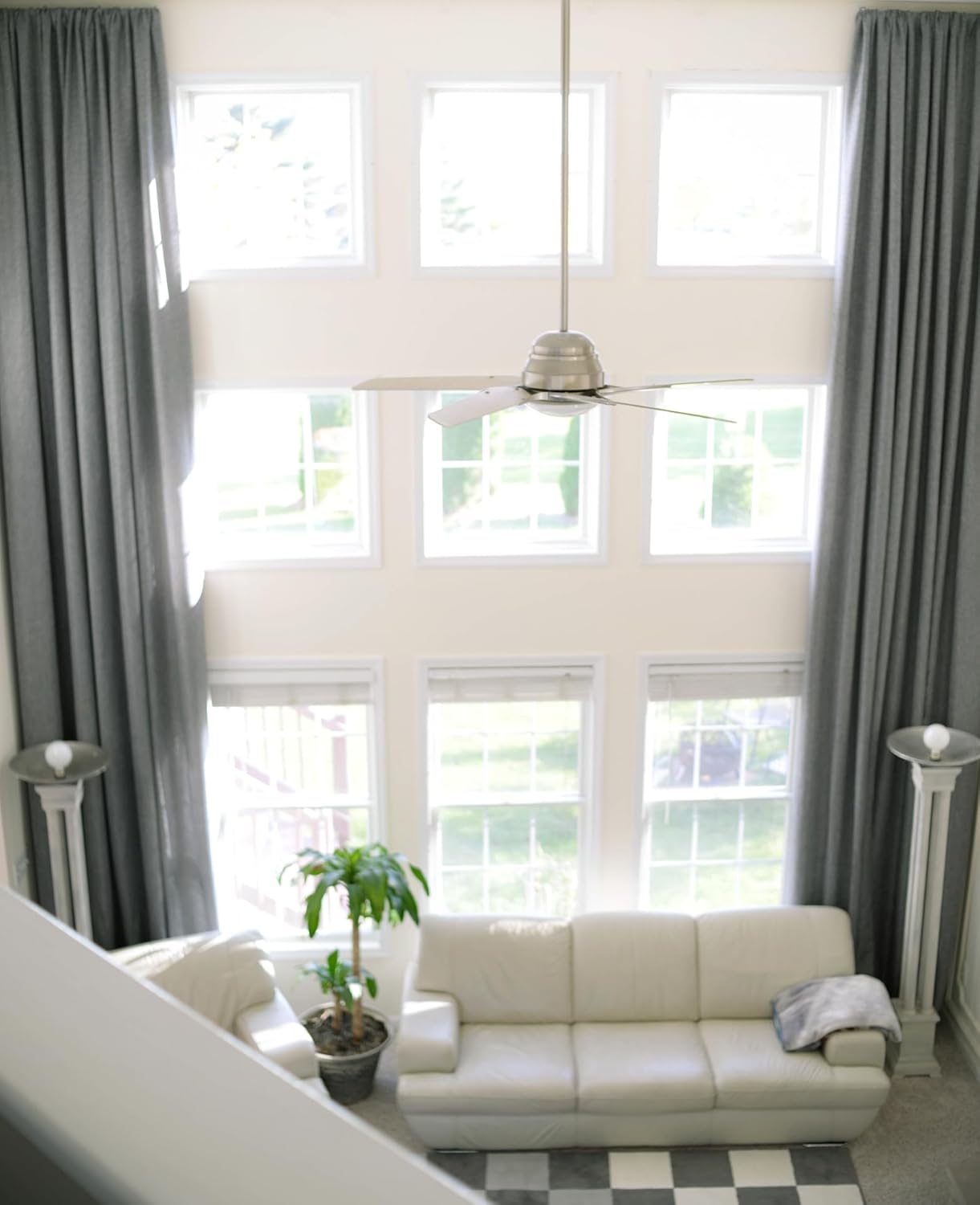 Ikiriska Extra Long Natural Linen Drape 8-24 ft Long 50" Wide (1 Panel) for high Ceiling Custom Made (Off White, 50″Wx096″L)