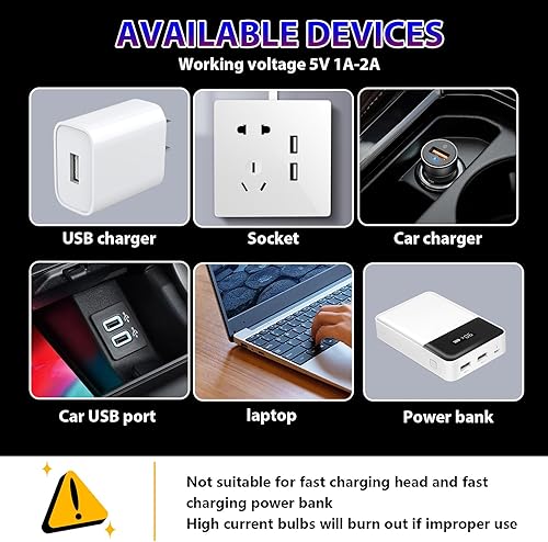 Miniatura 6 de 2 luces LED USB para automóvil, luces LED regulables al tacto, puerto USB, iluminación ambiental retro para automóvil, luces LED interiores