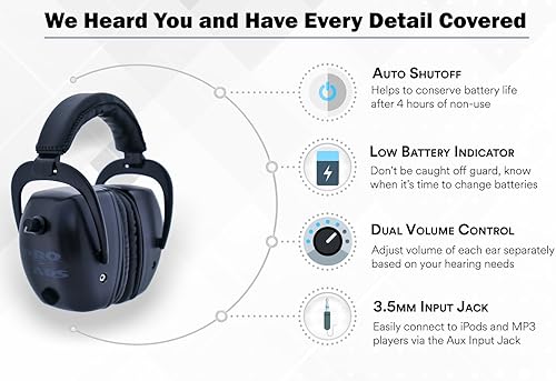 Miniatura 6 de Pro Ears - Pro Tac Mag Gold - Protección auditiva electrónica de grado militar y amplificación - NRR 30 - Orejeras de rango