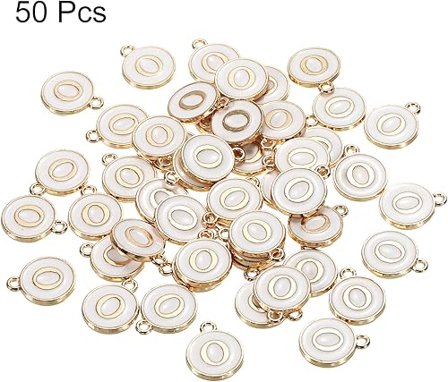 Vista 25 de MECCANIXITY Colgante de letras del alfabeto de doble cara, para collar, pulsera, aretes, joyería