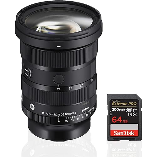 Sigma 24-70MM F2.8 DG DN II Art Lens (L-Mount) Bundle with 64GB SDXC UHS-I Memory Card (2 Items)