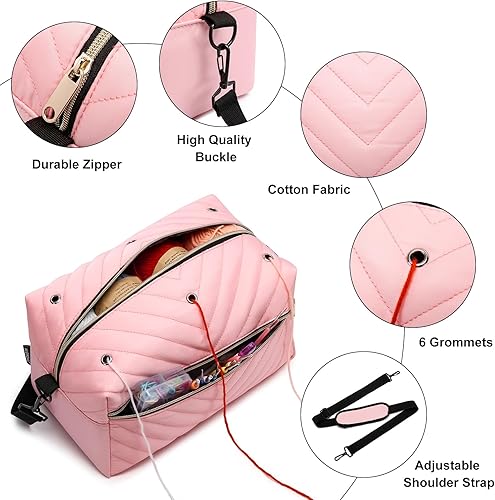 Vista 67 de Mochila para tejer, bolsa de ganchillo, organizador de hilo con puerto de carga USB, regalos de Navidad, bolsa de almacenamiento de punto de viaje