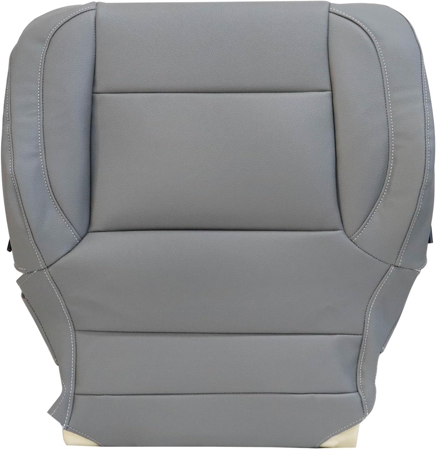 Priprilod #H3C,H2V or H2S Driver Bottom Seat Cover Jet Gray Leather Non-Perforated Compatible with Chevy Silverado/GMC Sierra 1500 2500HD 3500HD 2014 2015 2016 2017 2018 2019
