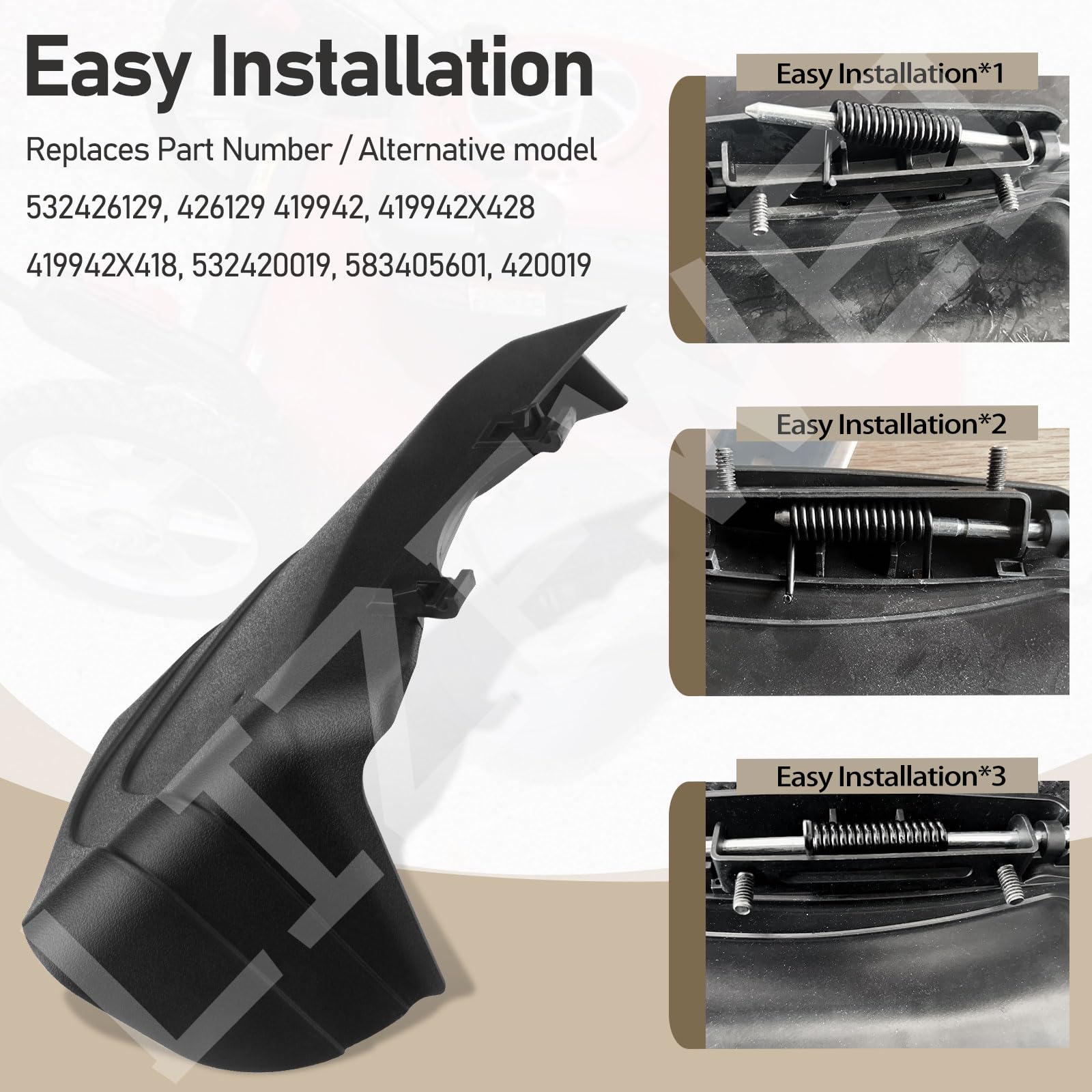 Kit de puerta deflector 532426129 y 532420019 para cortacésped Husqvarna & Craftsman de 22 pulgadas 419942X428 419942X418 583405601 420019