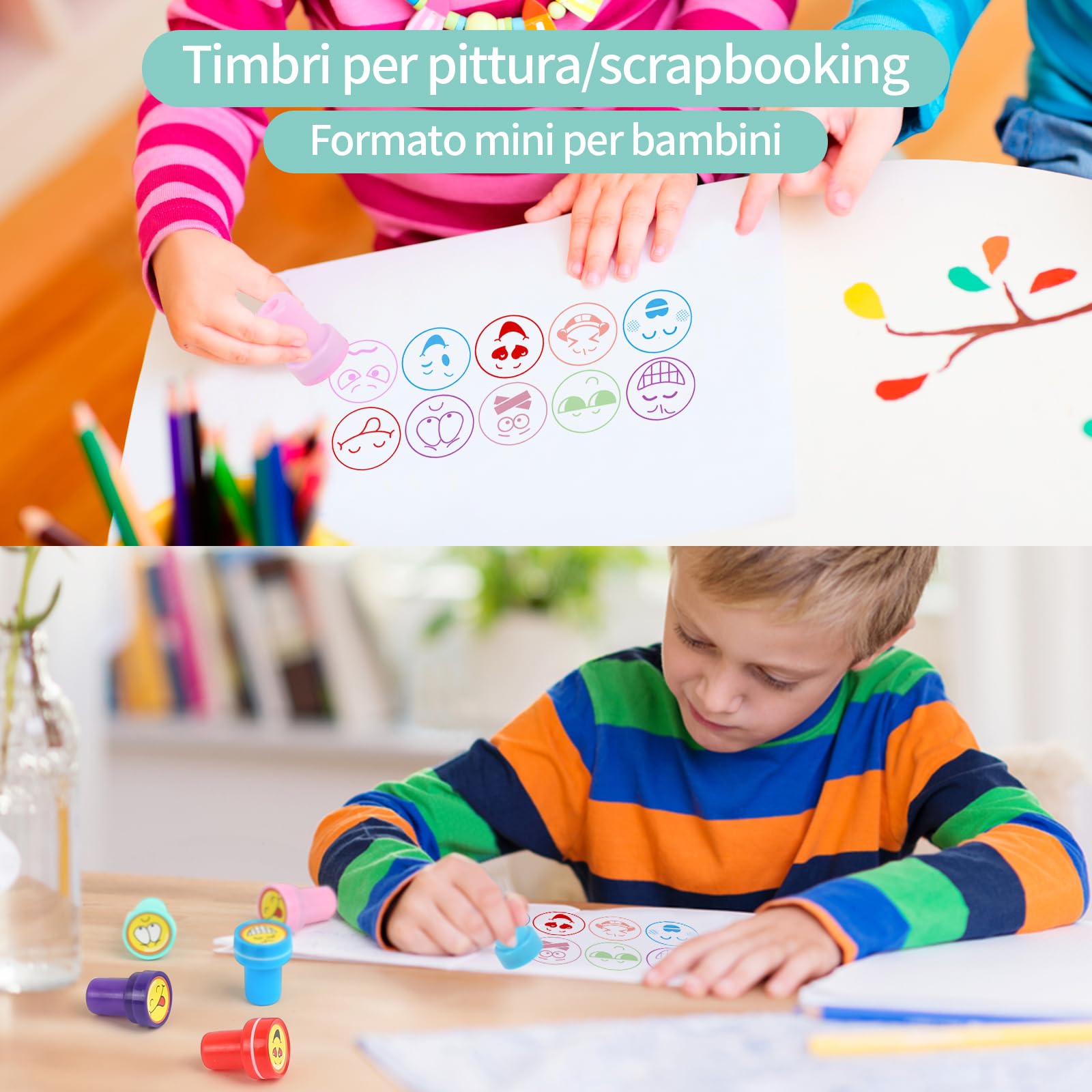 Gudotra 36pcs Sellos para Niños Sellos de Entintado Niños Favor de Fiesta Infantil Regalo de Cumpleaños Cajas de Sorpresas (Emoji)