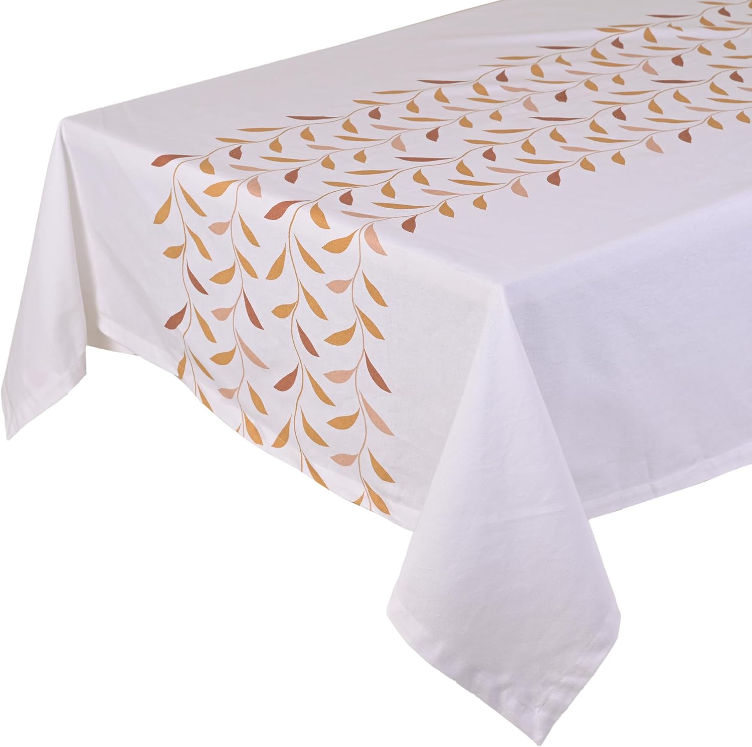Yourtablecloth 100% Cotton Tablecloth –for Home, Restaurants, Cafés – Be it for Everyday Dinner Picnic or Occasions (Beige Petal, 60 x 104) Beige Petal 52" x 52" (Multi Shapes)
