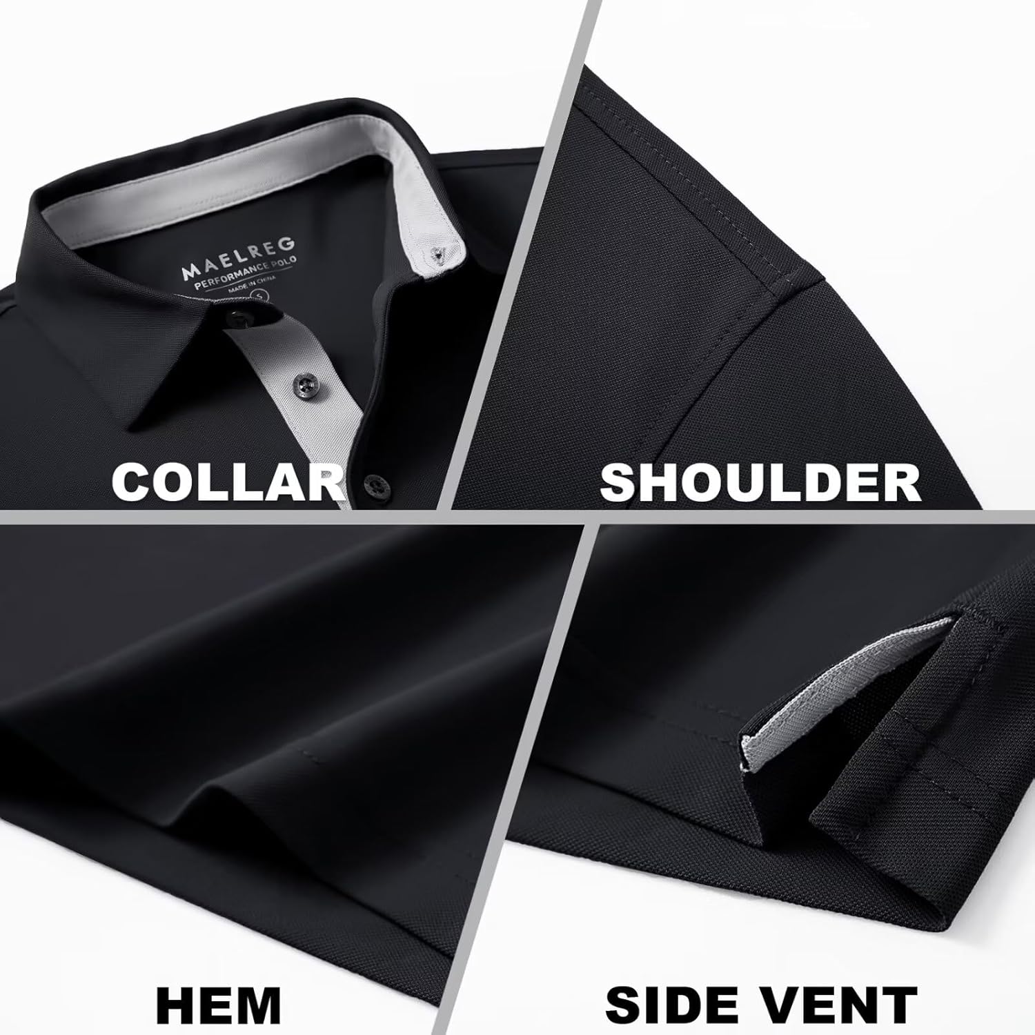 Mens Golf Shirt Short and Long Sleeve Moisture Wicking Dry Fit Performance Solid Casual Pique Golf Polo Shirts for Men - Image 4