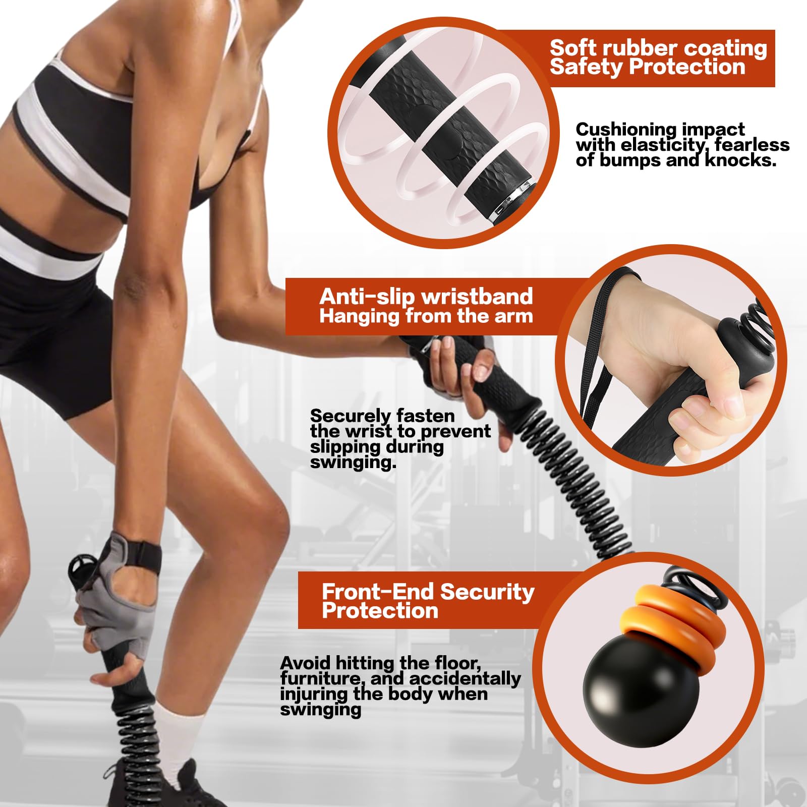 cuerdas de batalla sin cuerda, Cuerda De Entrenamiento Sin Cable, Diseño mejorado de la nueva generación de cuerdas de fitness inalámbricas, ergonomía mejorada para un manejo optimizado y movilidad