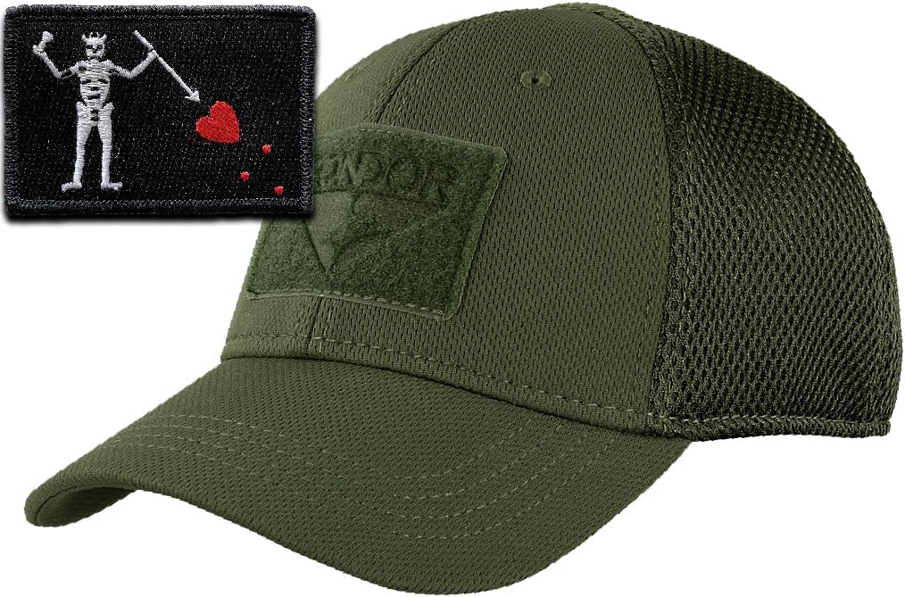 Condor MESH Fitted Tactical Cap Bundle - Blackbeard - Choose Size/Color