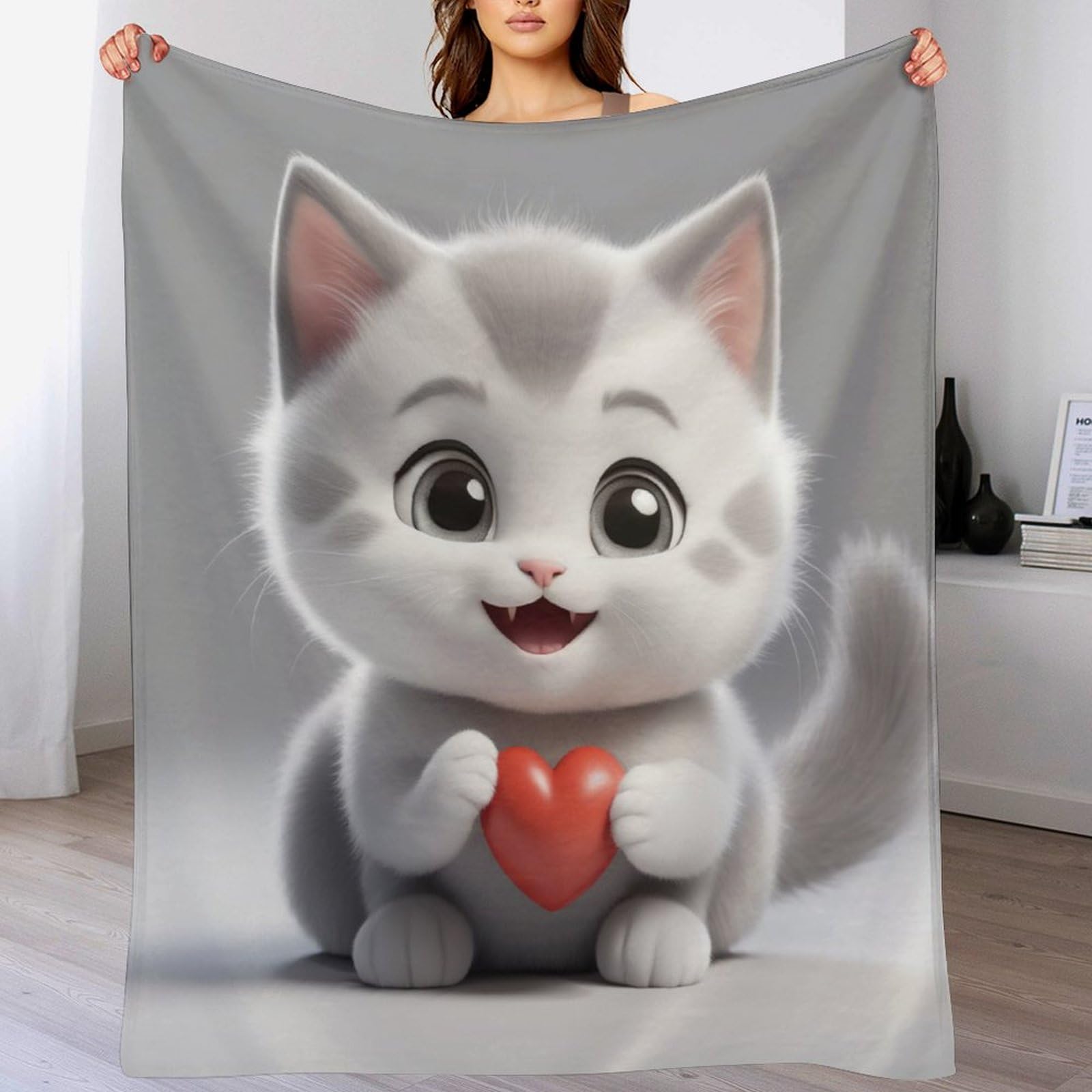 Couverture chat polaire pour canapé, plaid doux 140x180 de cocooning