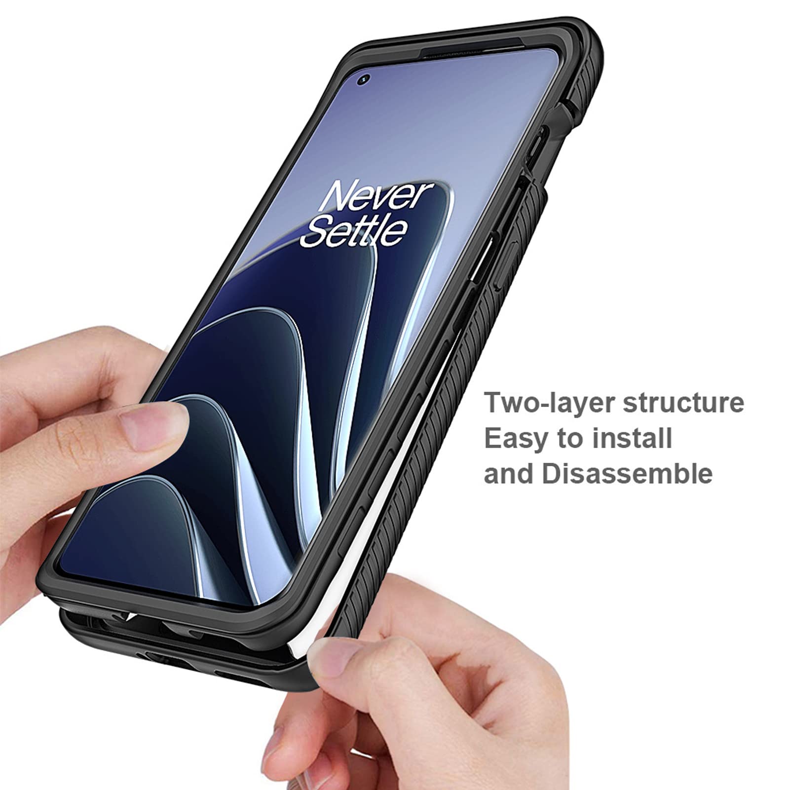 Etui do OnePlus 10Pro 6,7 cala, wytrzymałe, dwuwarstwowe, amortyzujące wstrząsy etui na telefon, fioletowe