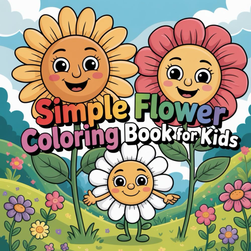 Flowers & Plants Coloring Book: Easy and Fun Designs for Kids: A Relaxing Coloring Book with Bold and Easy-to-Color Designs