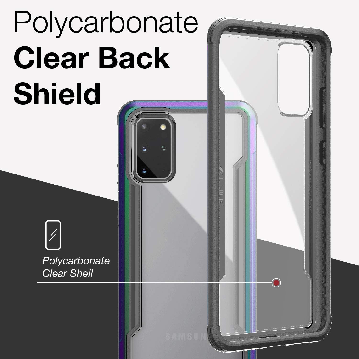 X-Doria Raptic Shield, Samsung Galaxy S20 Plus (Formerly Shield) - Military Grade Drop Tested, Anodized Aluminum, TPU, and Polycarbonate Protective Case, Samsung Galaxy S20 Plus, Iridescent