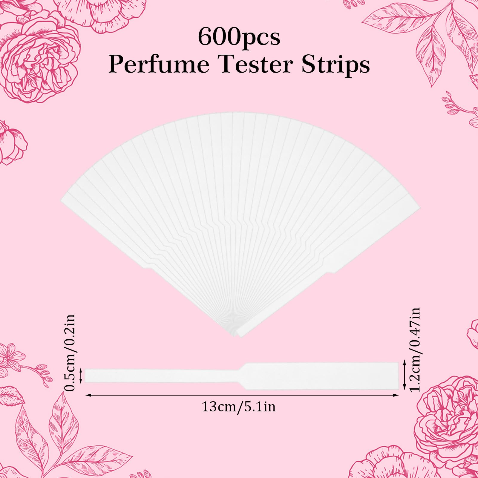 600 sztuk pasków testowych do testowania perfum, papier testowy do testowania zapachów bibuły, paski zapachowe, do testowania olejków eterycznych, perfum instant, 13 cm