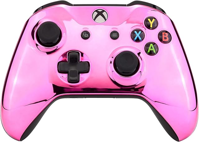 eXtremeRate Chrom Różowy Front Housing Shell Faceplate dla Xbox One S & dla Xbox One X Controller Controller Nie Jest Dołączony