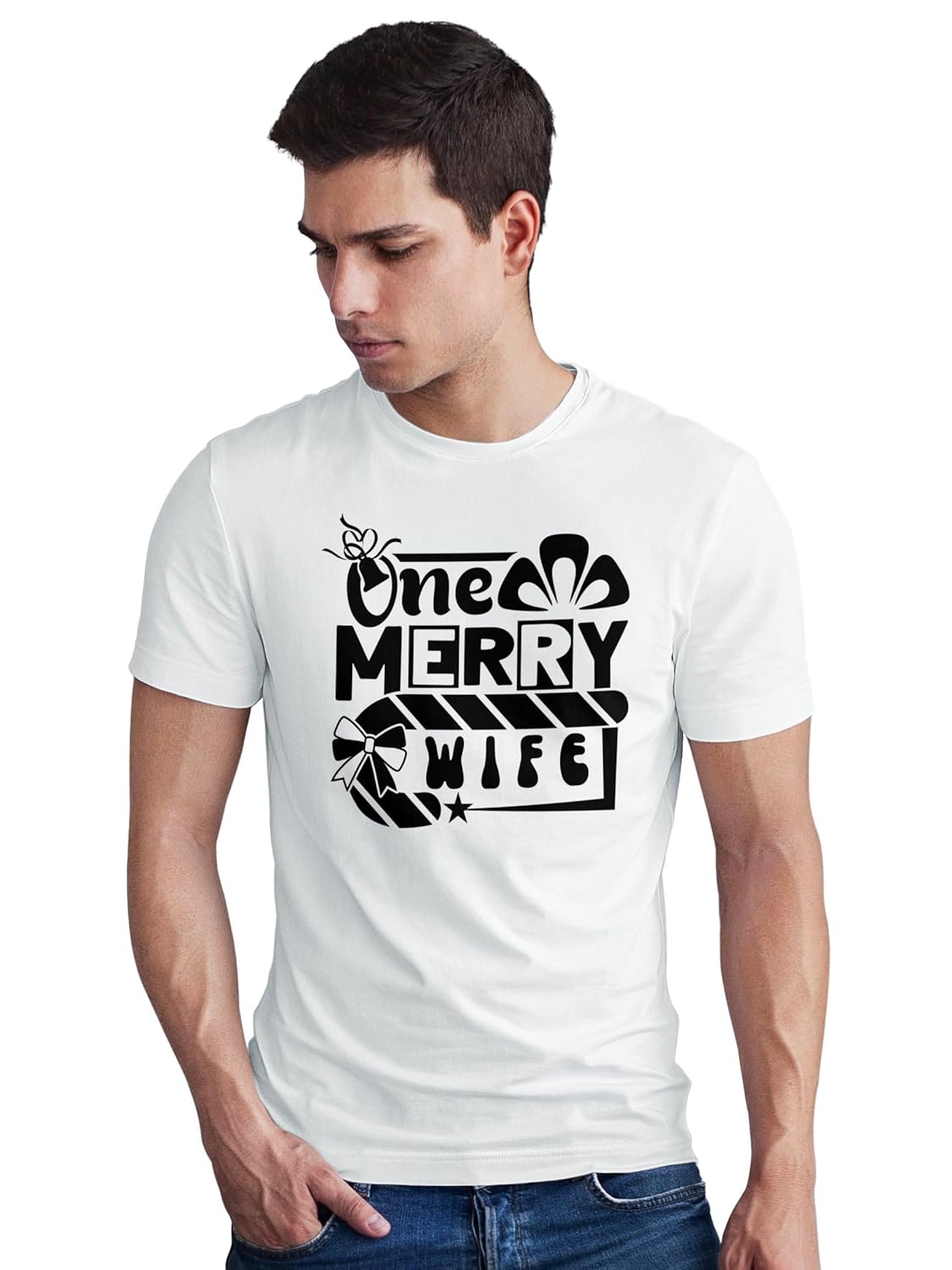 Merry Wife T-Shirt, Christmas Shirt Her, Festive Tee, Present, Season Apparel