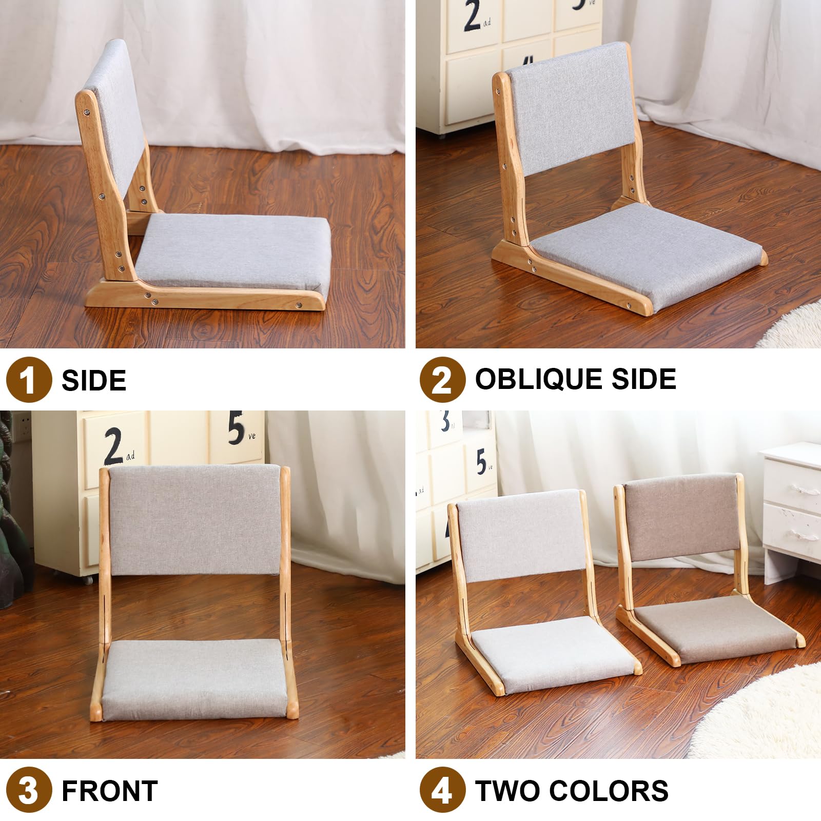 Amazon｜BOTUWASE 和式 座椅子 折りたたみ 畳 クッション付き 瞑想