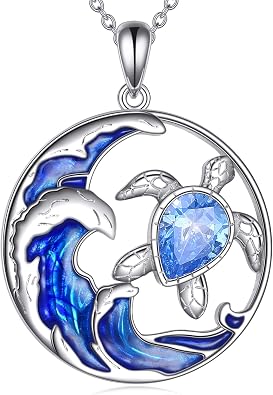 YAFEINI Mermaid/Sea Turtle Necklace Sterling Silver Ocean Jewelry Gifts for Women