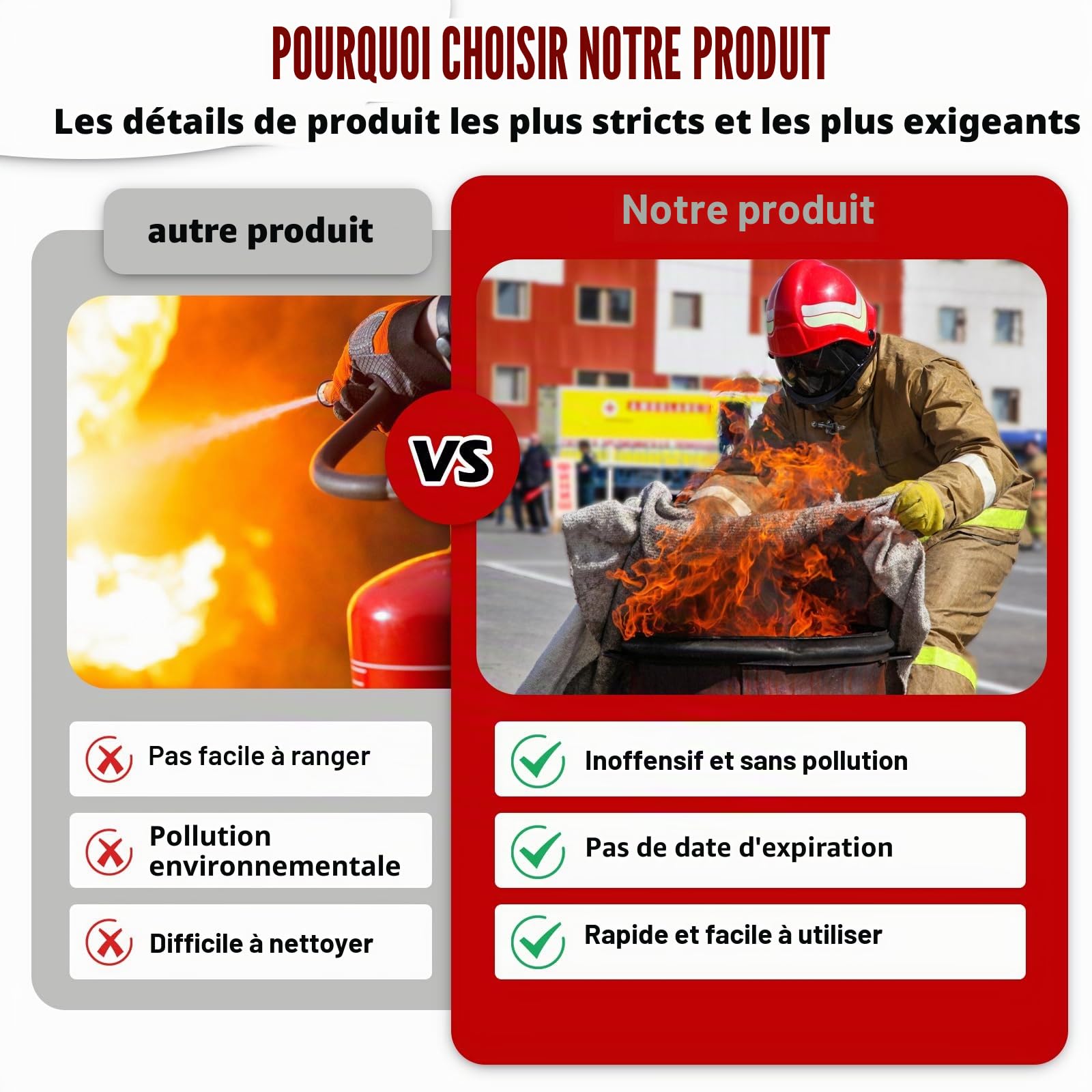 Lot de 2 couvertures anti-incendie, 120 x 120 cm, couverture anti-incendie, couverture anti-incendie, couverture anti-incendie, couverture anti-incendie, couverture anti-incendie, couverture