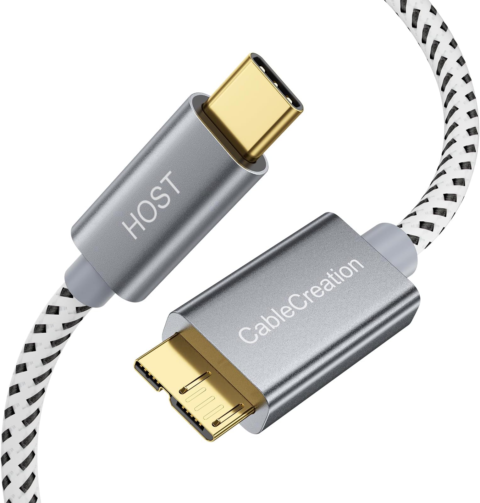 CableCreation USB C to Micro B Short Cable 1FT*2, 10G Micro B to USB C External Hard Drive Cable for iPhone 15/16/17,Samsung Galaxy S24,Seagate WD Westgate My Passport,MacBook Pro/Air, iPad/Tablet