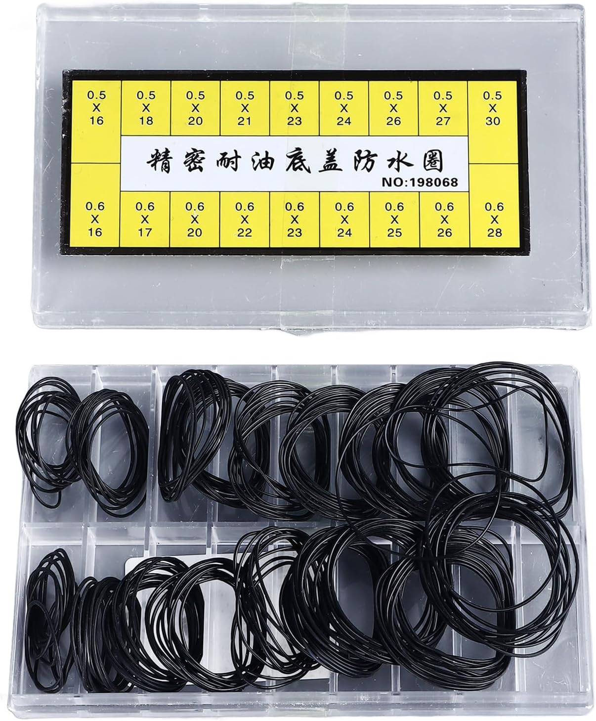 180 Pieces O Ring Watch Gasket Set, Rubber Back Cover Sealing Rings in 1630mm, Ideal for Watchmakers, Heat Resistant