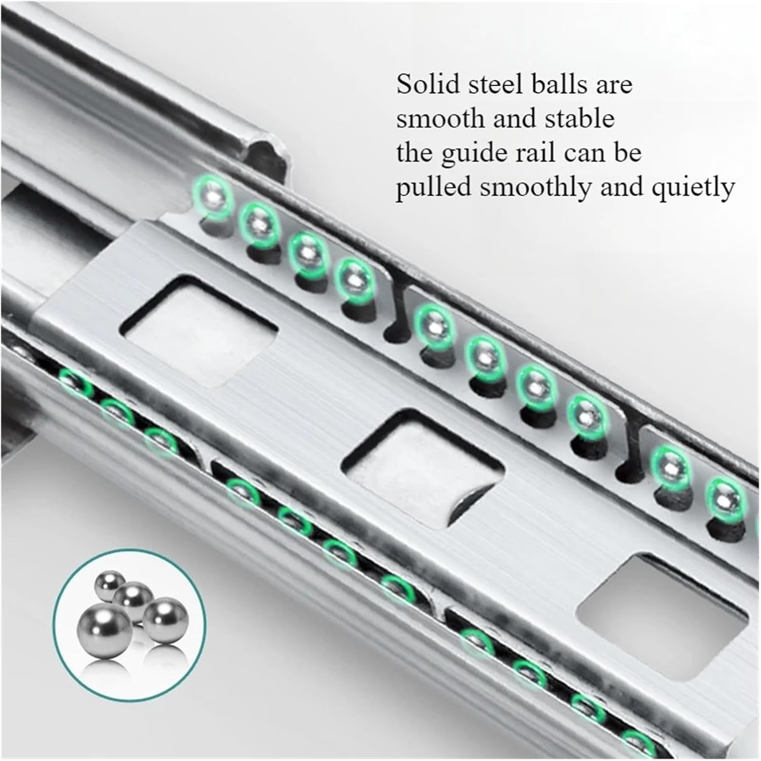 Full Extension Drawer Slides Three-Section Stainless Steel Drawer Slides Sliding Furniture Hardware(35cm)
