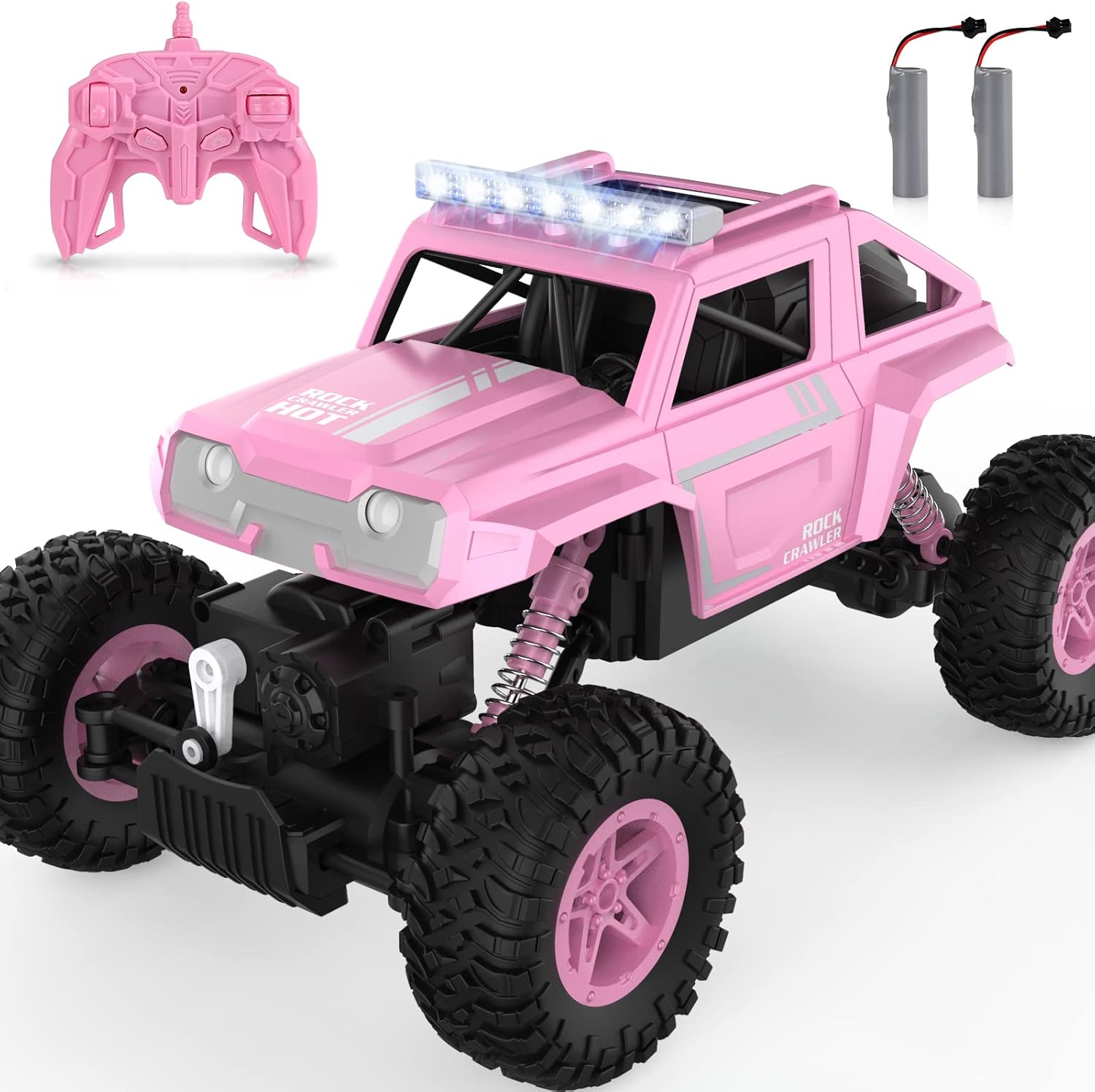NQD 4WD Remote Control Truck in pink with remote and batteries
