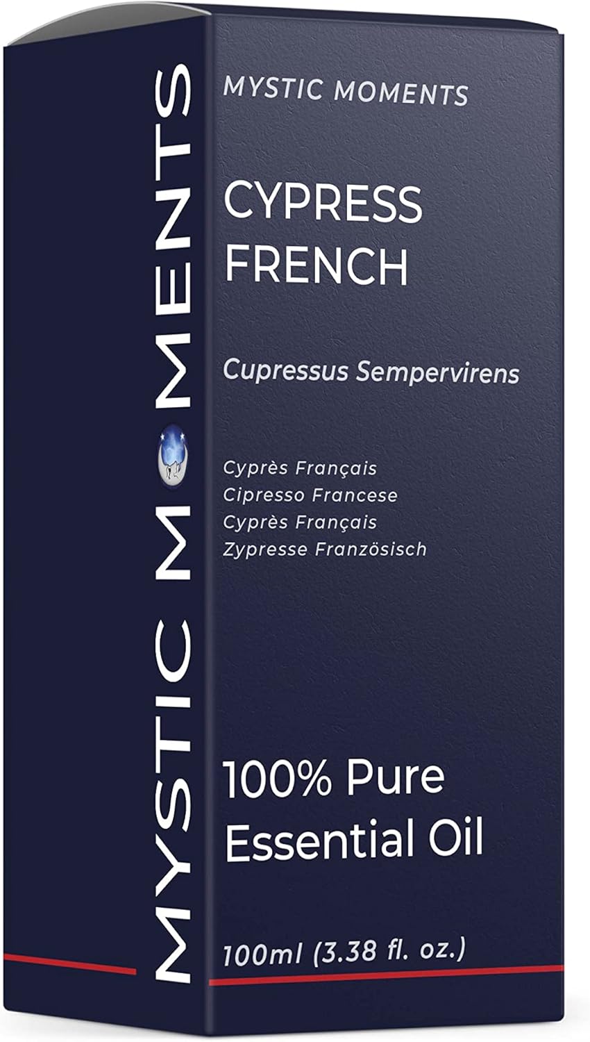 Mystic Moments | Cypress French Essential Oil 100ml | Cupressus Sempervirens | Fresh, Woody & Clean Aroma for Diffusers, Perfumery & Craft Blends