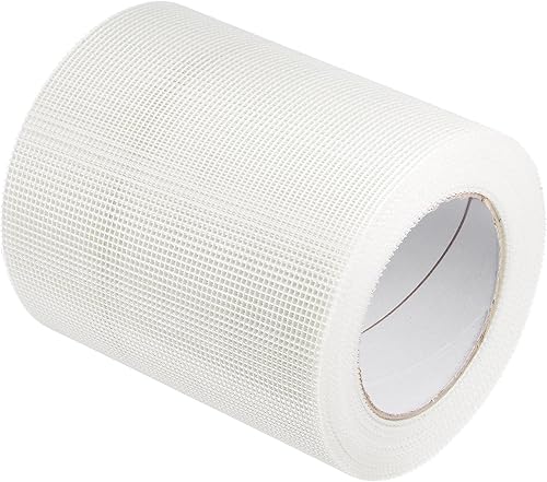 uxcell Cinta adhesiva para paneles de yeso, fibra de vidrio autoadhesiva, 6 pulgadas x 98 pies, parche de reparación, agujero de pared, malla de