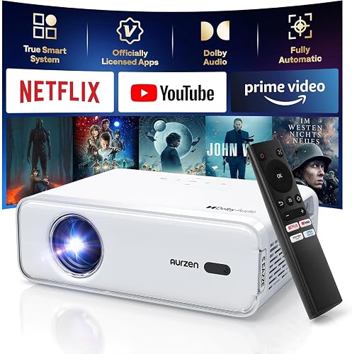 Eazze D1 Videoprojecteur 4K avec Officielle-NetfIix AURZEN