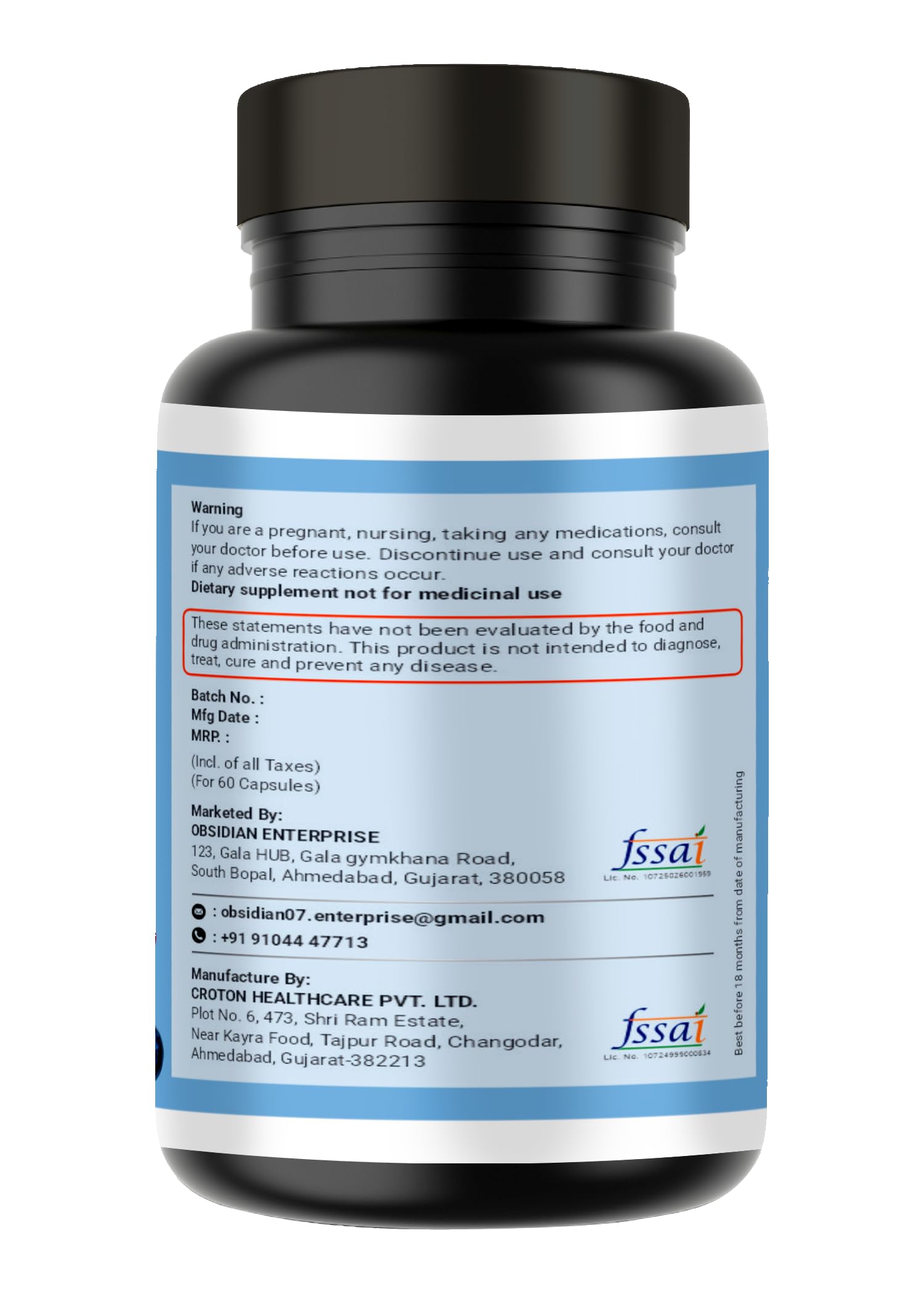 OBSIDIAN NUTRACEUTICALS | Quercetin 100 mg, 60 Vegetarian Capsules | Pure Bioflavonoid Antioxidant Supplement, Immune Support, Cellular Health | 1