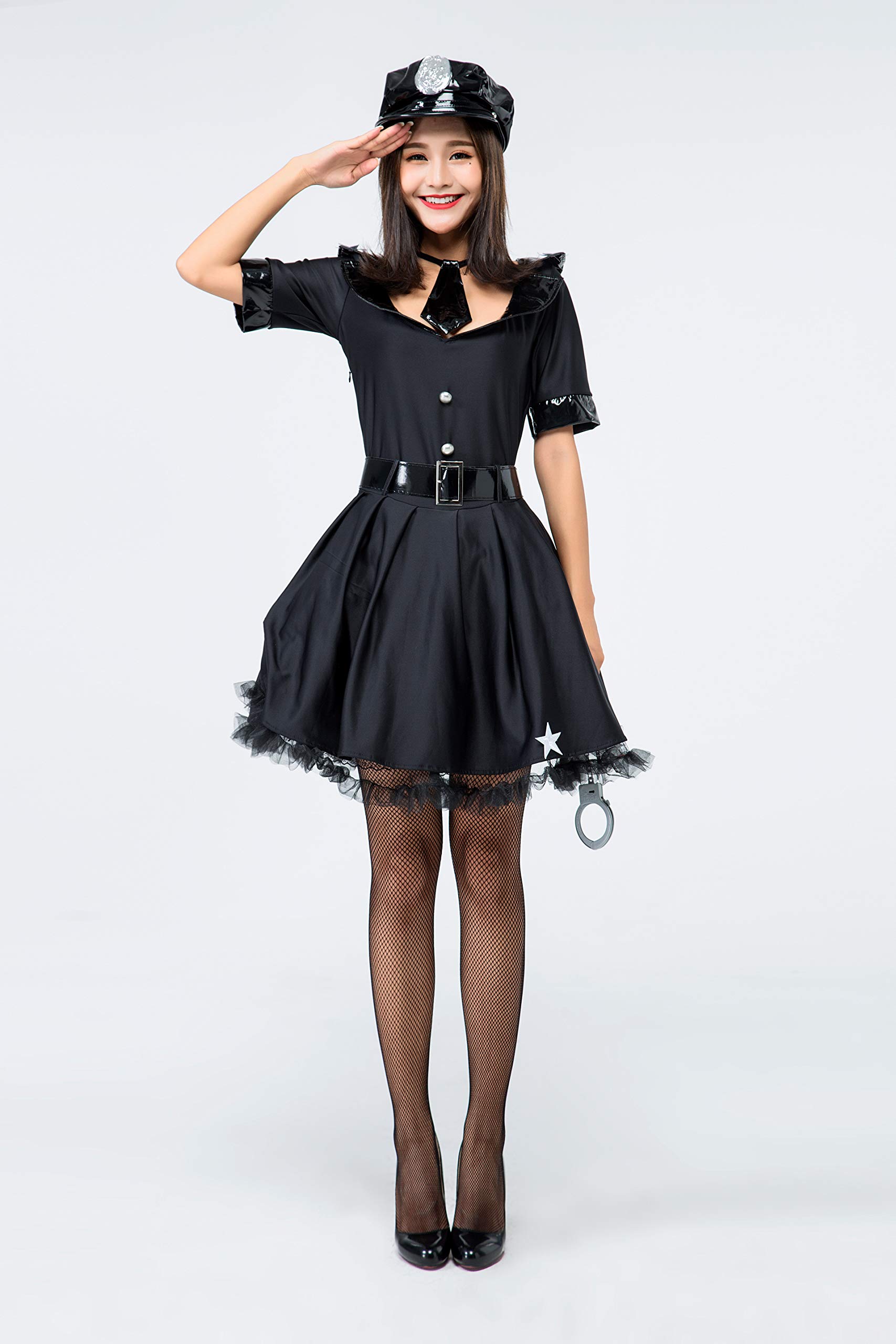 Amazon.co.jp: ハロウィン コスプレ 婦警 ポリス セクシー 5点セット