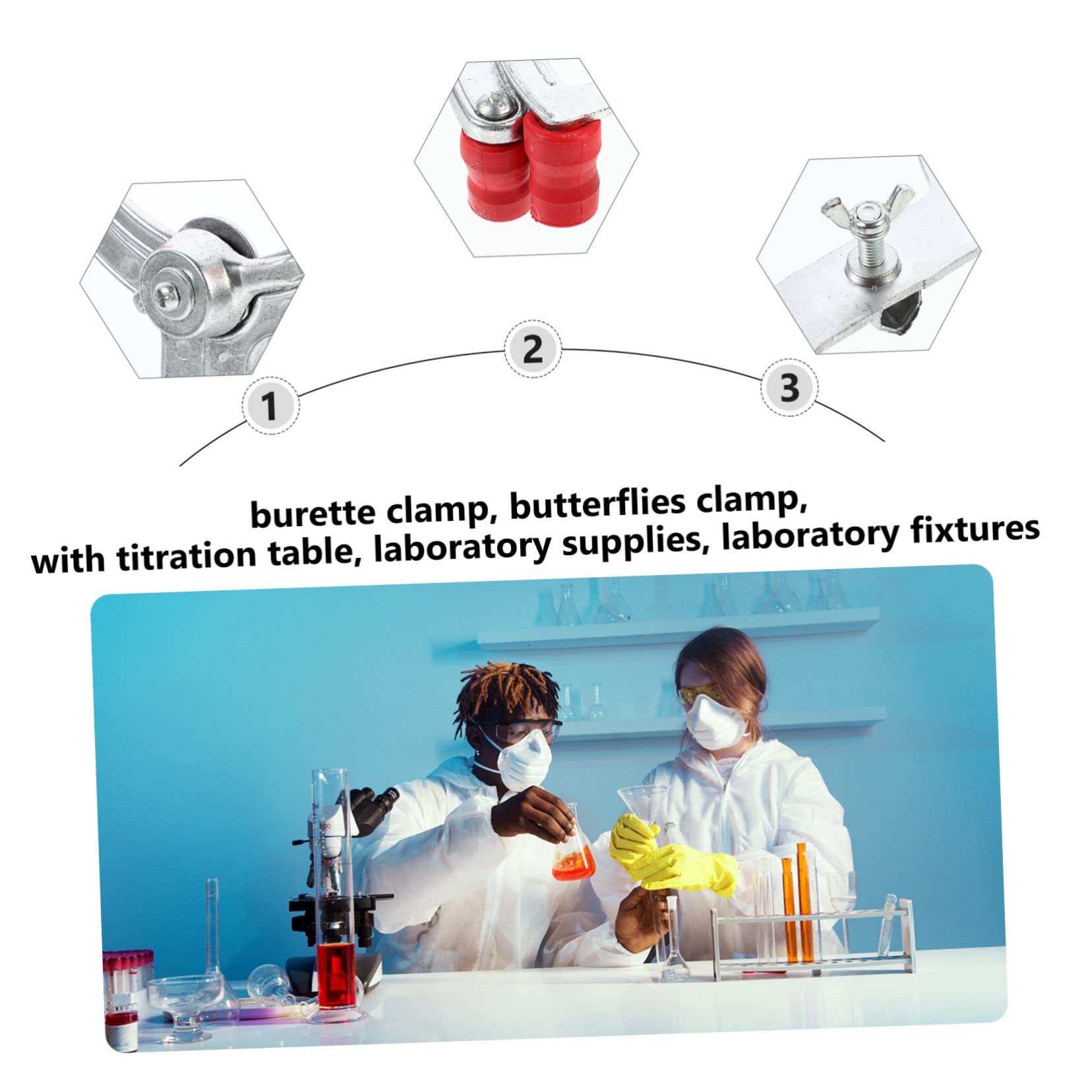 Unomor 2pcs Laboratory Clamp Holder Titration Clamp Clip School Experiment Supply